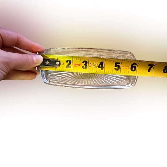 Vintage Glass Replacement Butter Dish Insert - Ribbed Sunburst Pattern - Picture 5 of 7